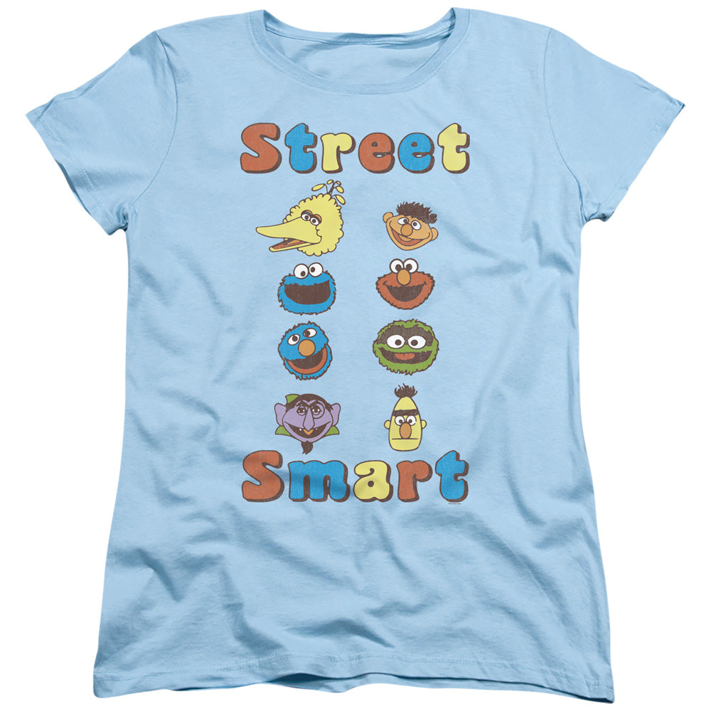 Sesame Street Womens T-Shirt Street Smart Light Blue Tee