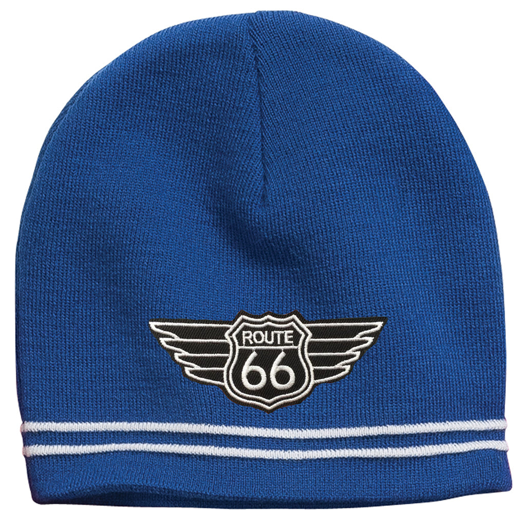 Historic Rt Route 66 Patch Adult Beanie Hat