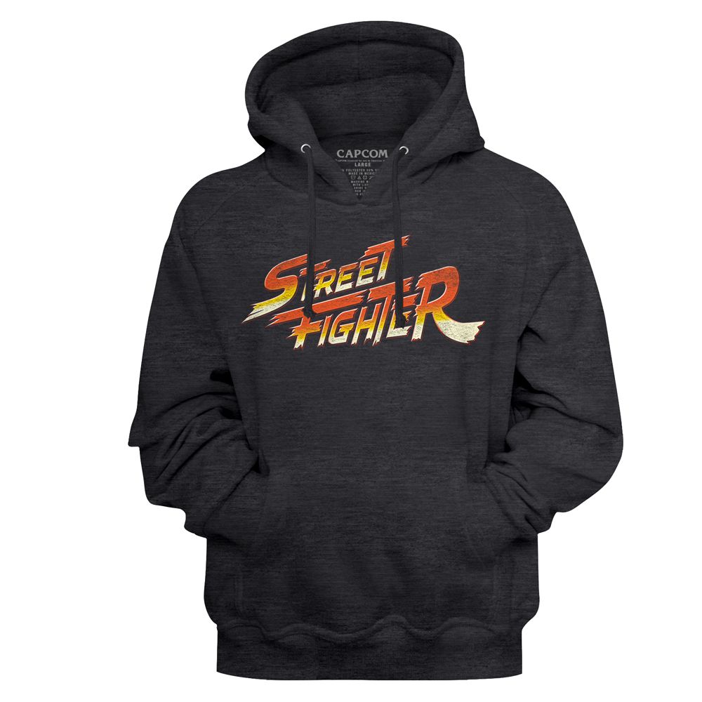 Street Fighter Logo Charcoal Heather Pullover Hoodie