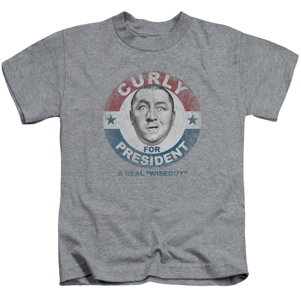 Three Stooges Boys T-Shirt Curly for President Athletic Heather 