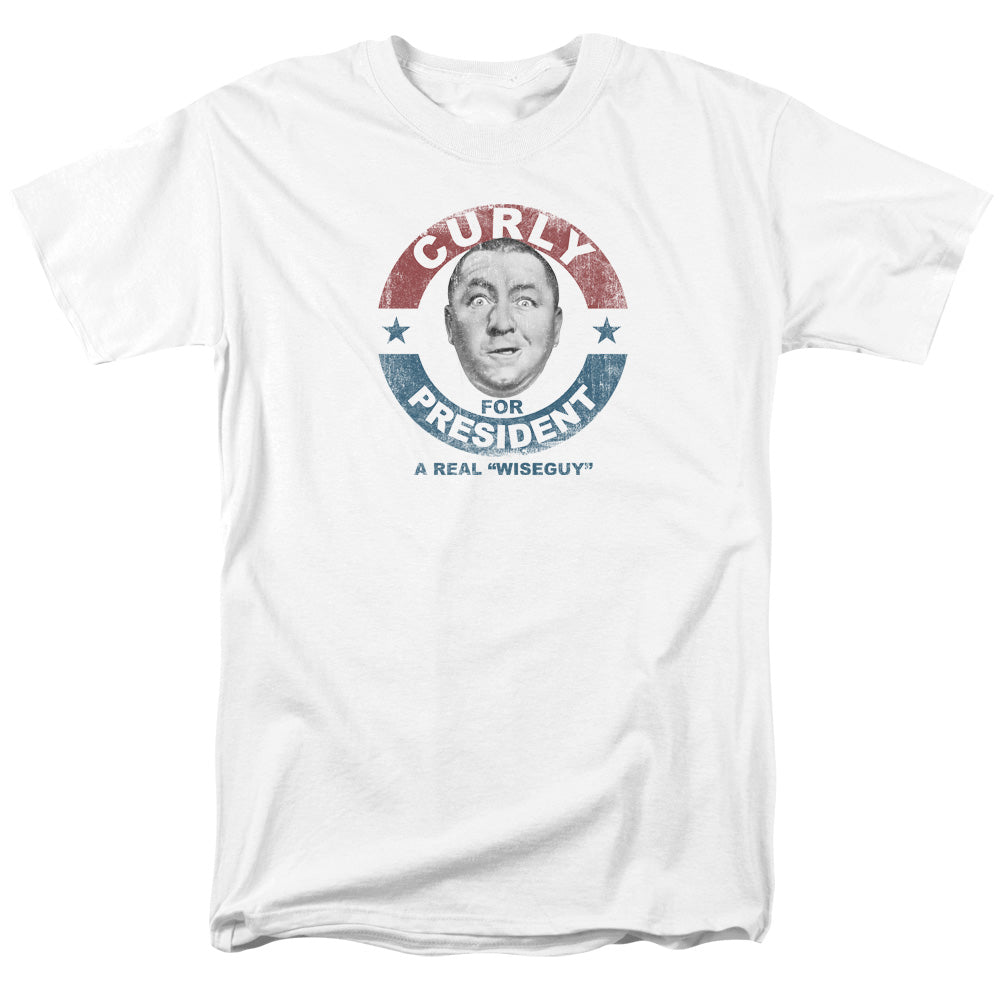 Three Stooges T-Shirt Curly for President White Tee