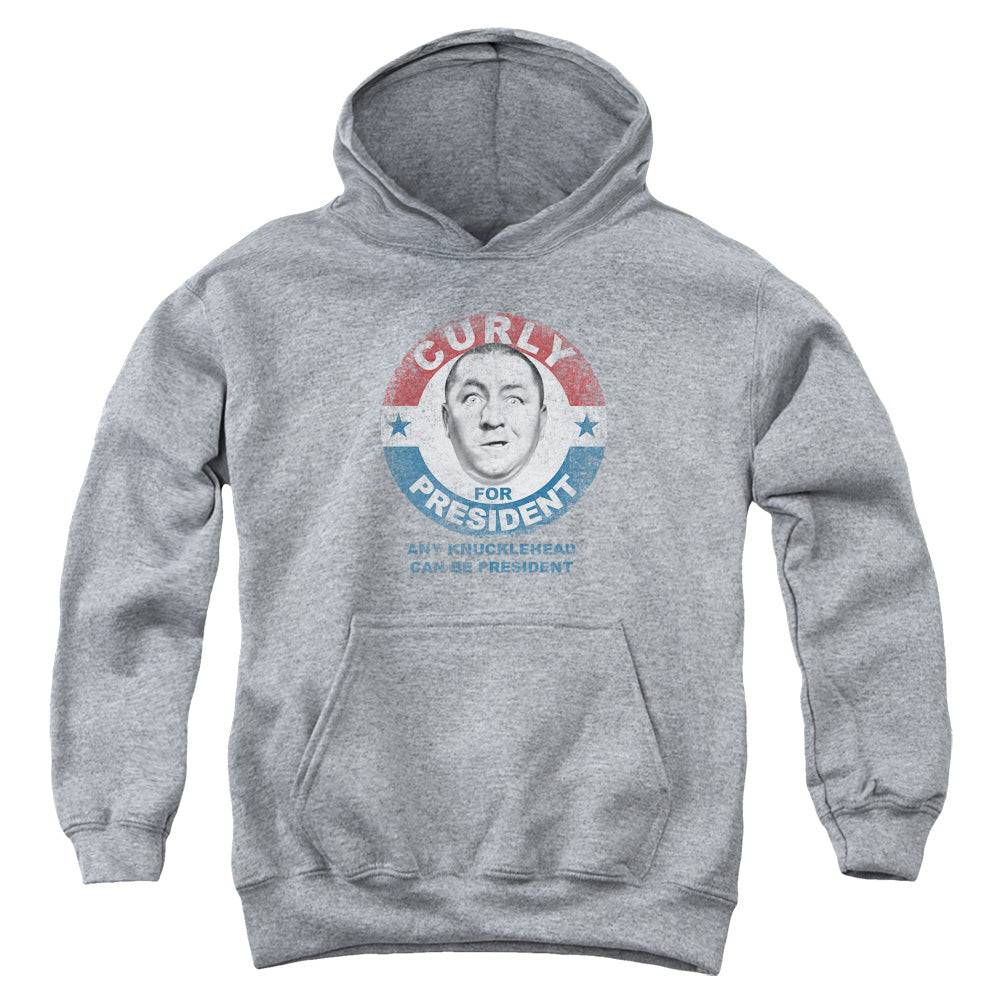 Three Stooges Kids Hoodie Curly Knucklehead President Heather Hoody