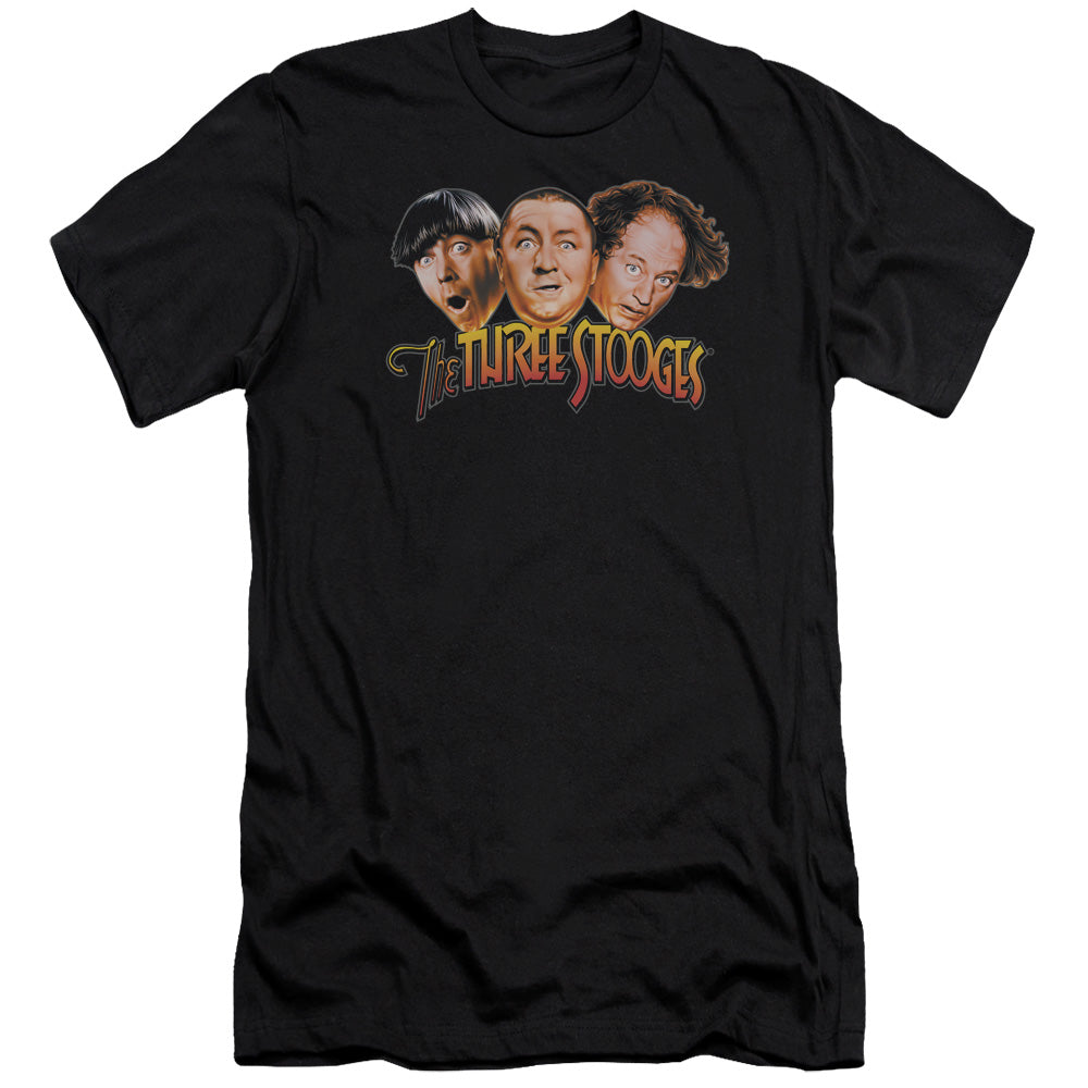 Three Stooges Slim Fit T-Shirt Logo Black Tee