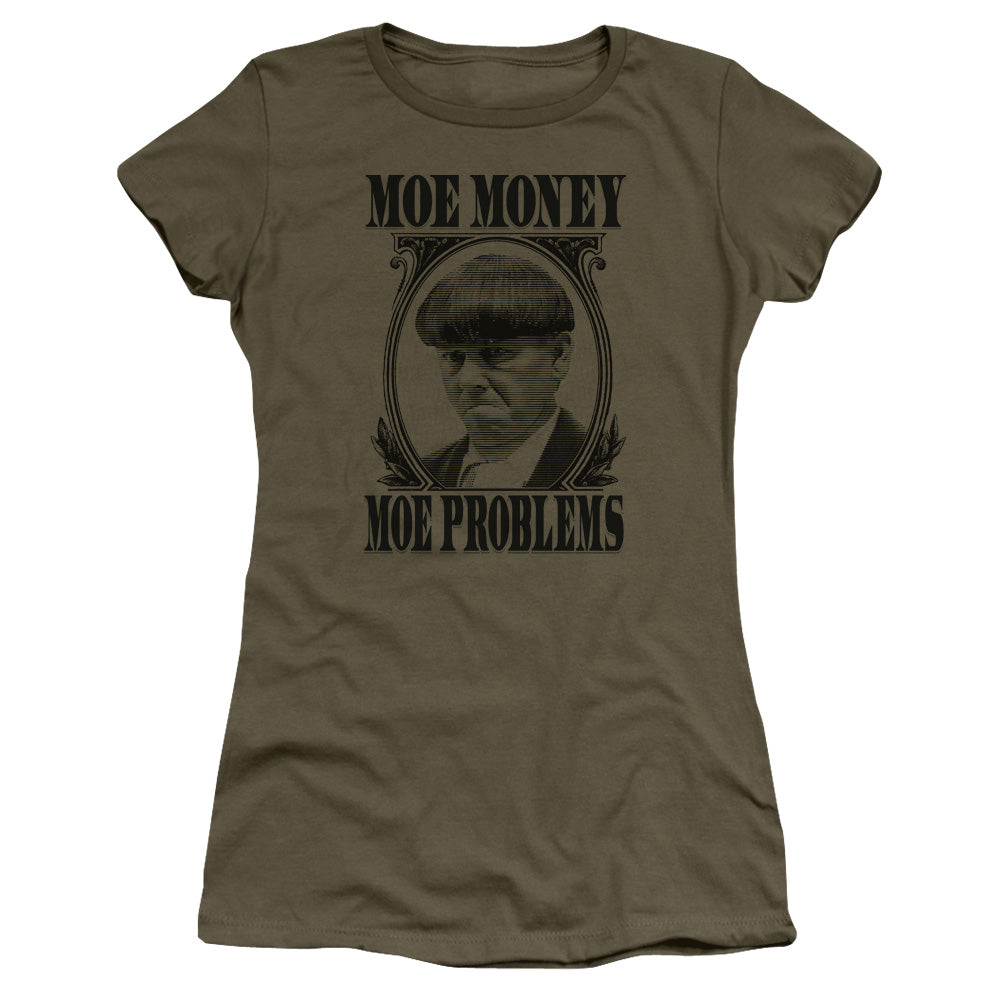 Three Stooges Juniors T-Shirt Moe Money Military Tee