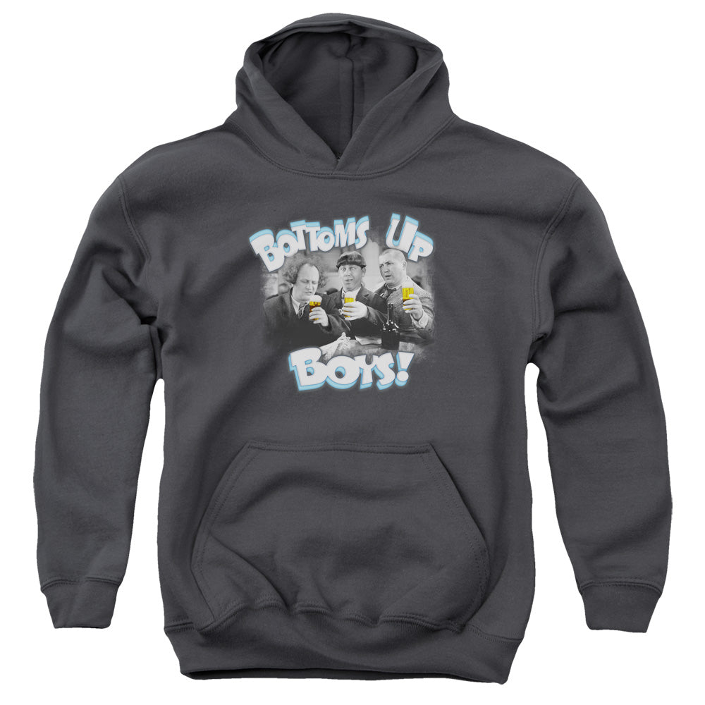 Three Stooges Kids Hoodie Bottoms Up Boys Charcoal Hoody