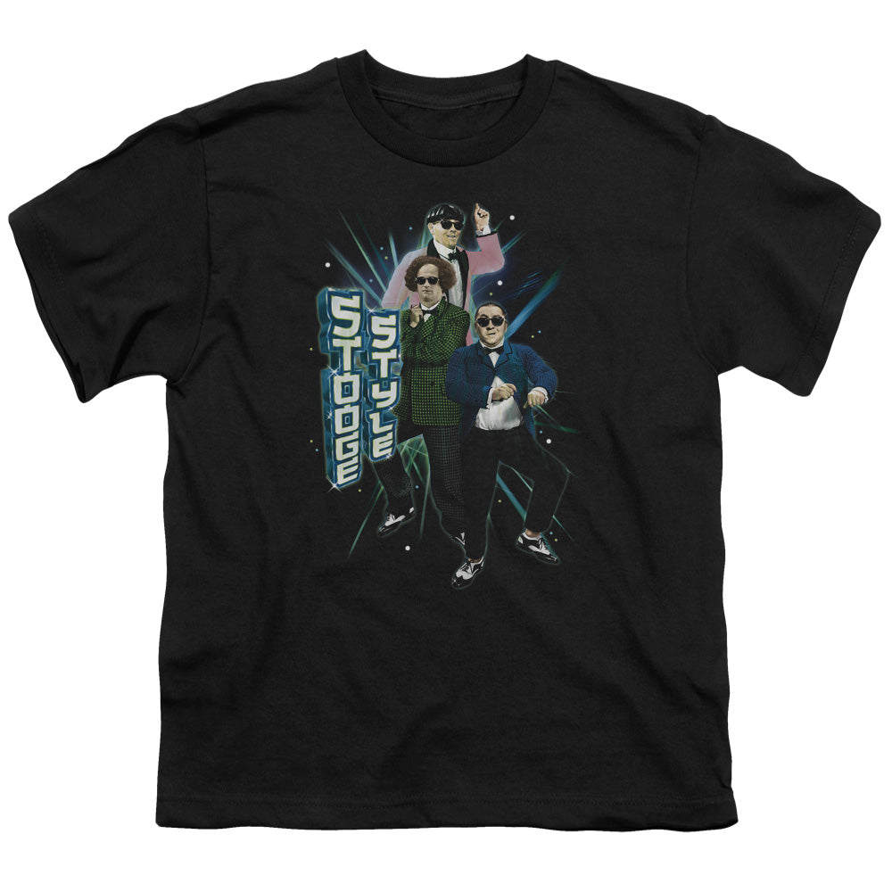 Three Stooges Kids T-Shirt Stooge Style Black Tee