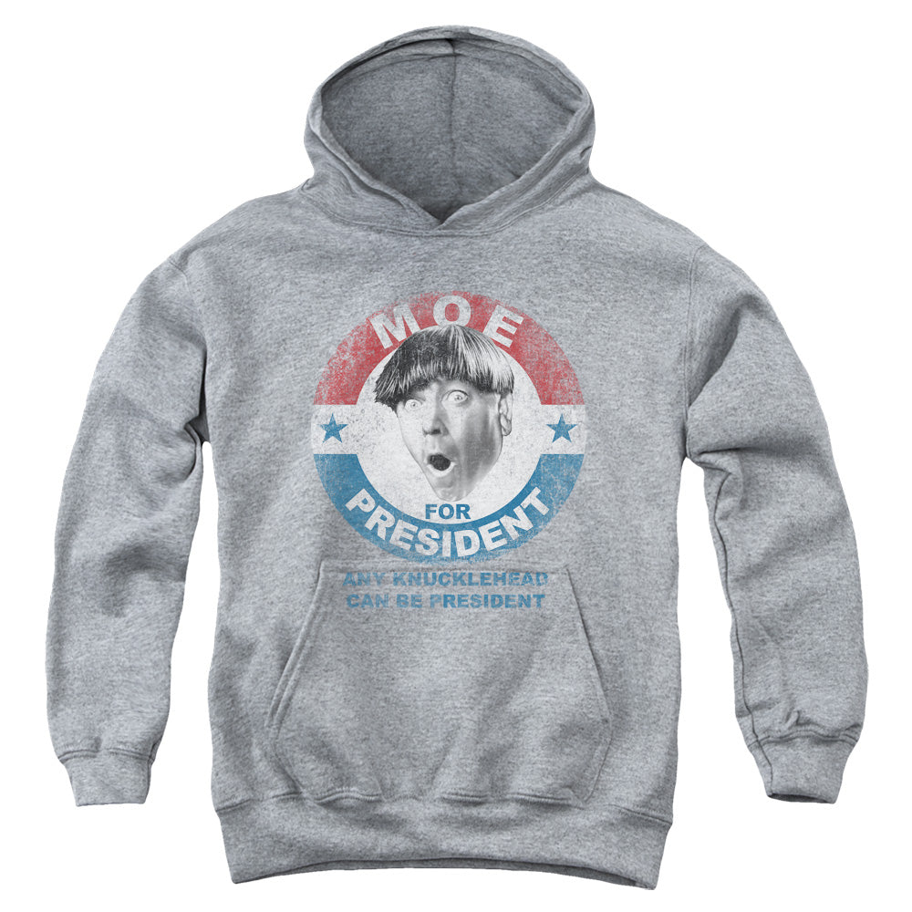 Three Stooges Kids Hoodie Moe Knucklehead President Heather Hoody