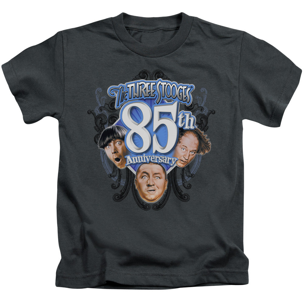 Three Stooges Boys T-Shirt 85th Anniversary Charcoal Tee