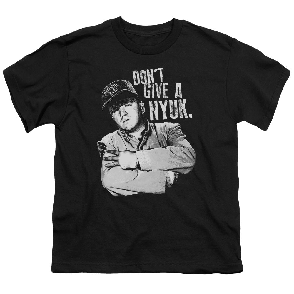 Three Stooges Kids T-Shirt Don't Give a NYUK Black Tee