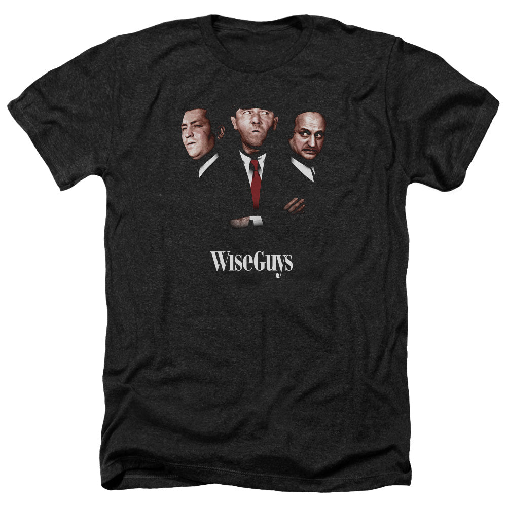 Three Stooges Heather T-Shirt Wise Guys Portrait Black Tee