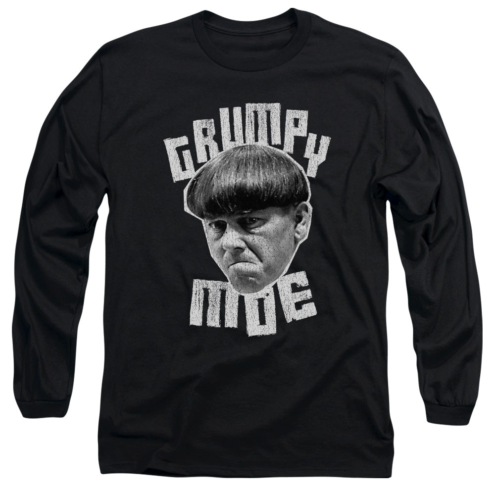 Three Stooges Long Sleeve T-Shirt Grumpy Moe Black Tee