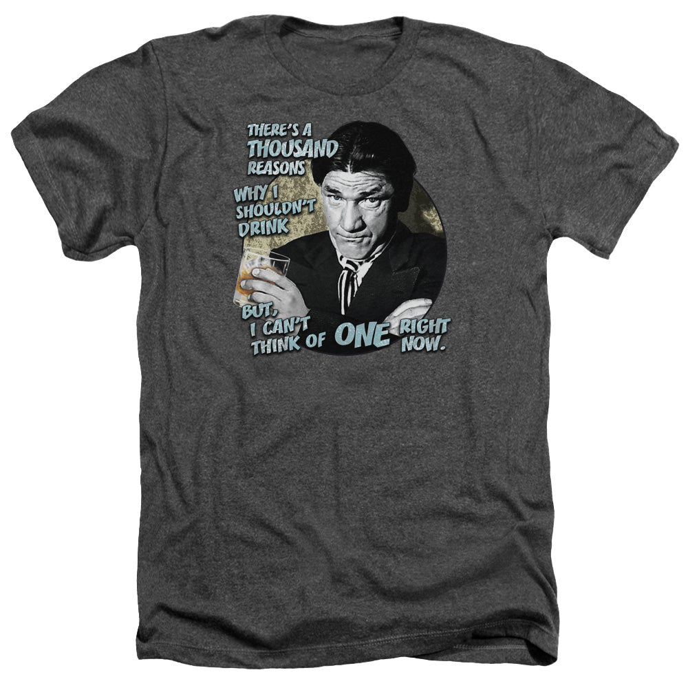 Three Stooges Heather T-Shirt Shemp Reasons to Drink Charcoal Tee