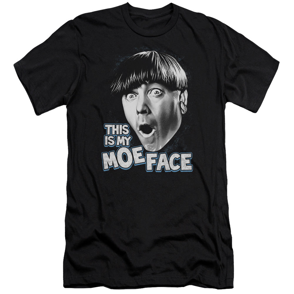 Three Stooges Premium Canvas T-Shirt Moe Face Black Tee