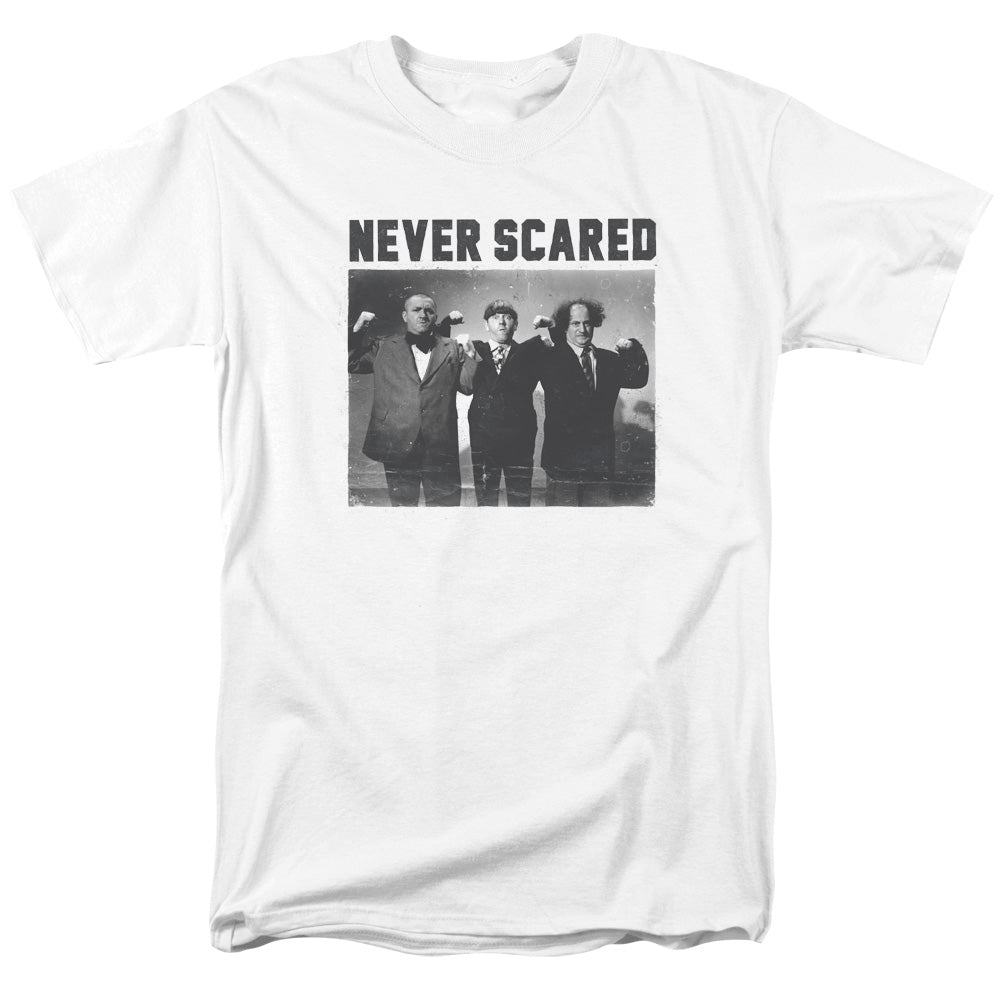 Three Stooges T-Shirt Never Scared White Tee