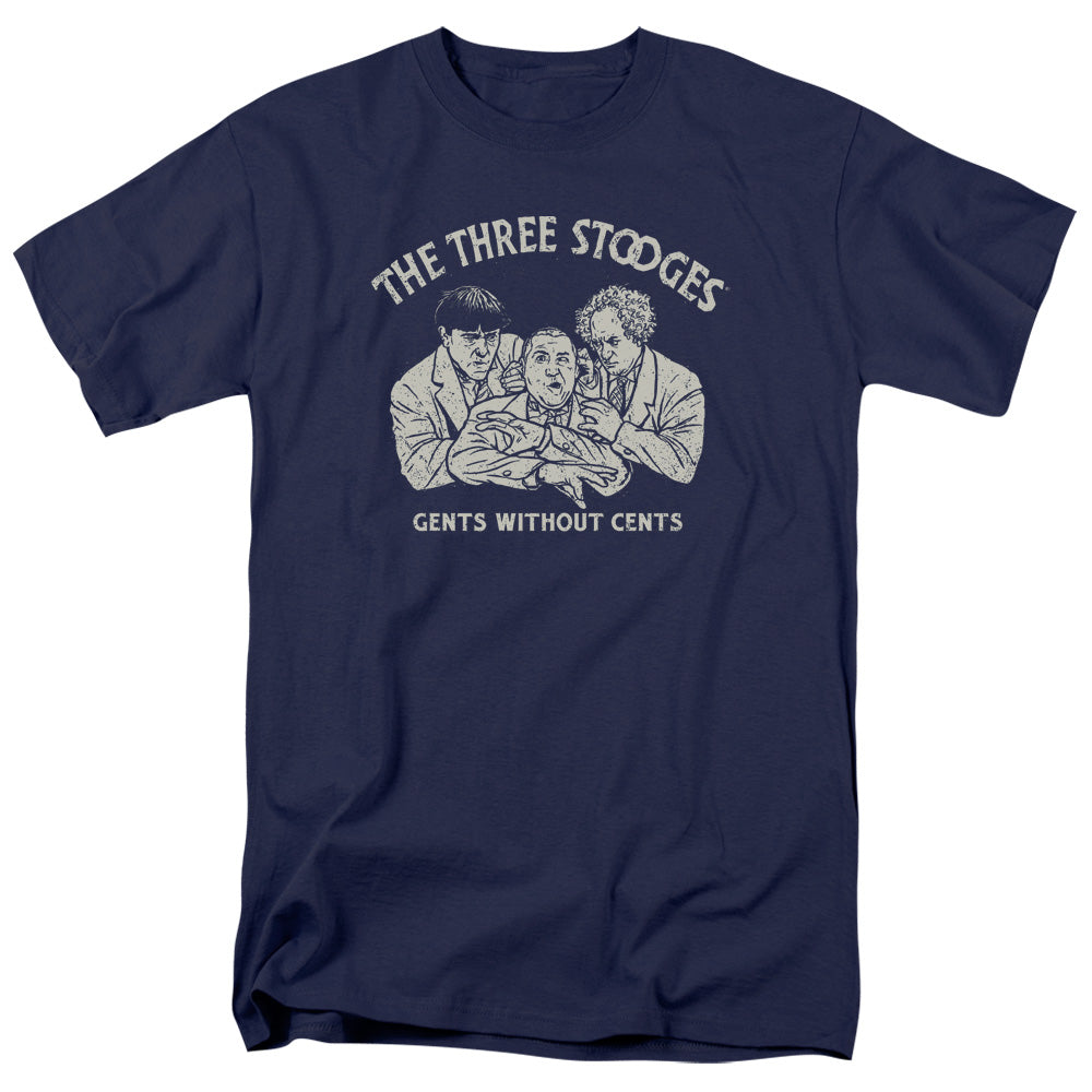 Three Stooges T-Shirt Gents Without Cents Navy Tee