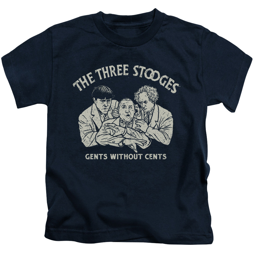 Three Stooges Boys T-Shirt Gents Without Cents Navy Tee