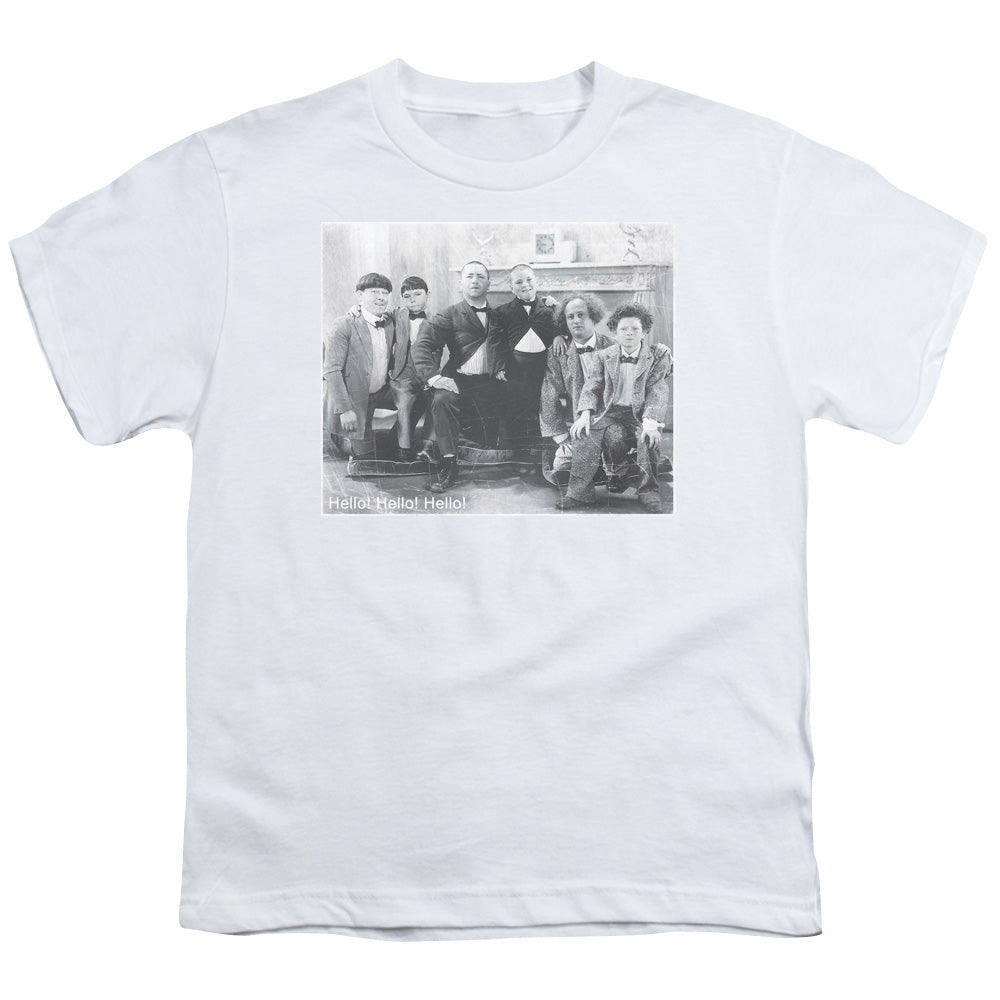 Three Stooges Kids T-Shirt Hello Hello Hello White Tee