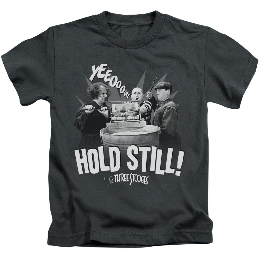 Three Stooges Boys T-Shirt Hold Still Charcoal Tee