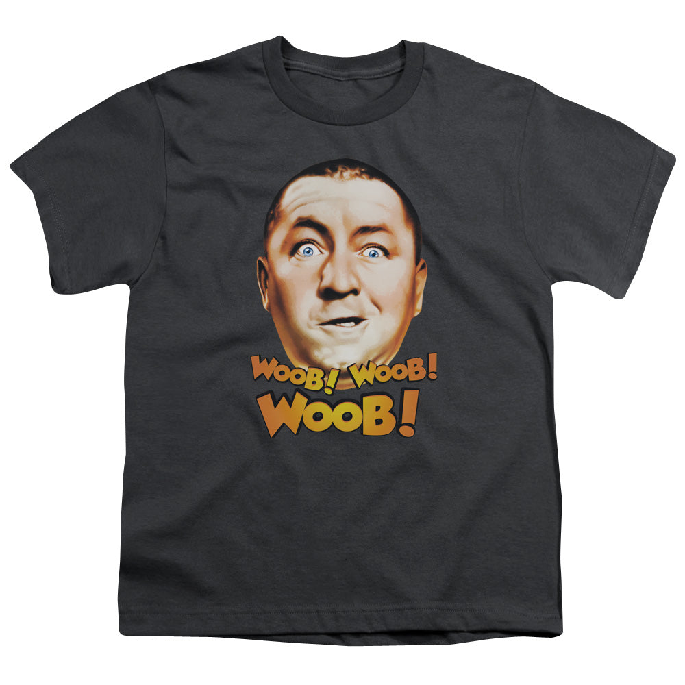 Three Stooges Kids T-Shirt Curly Woob Woob Woob Charcoal Tee