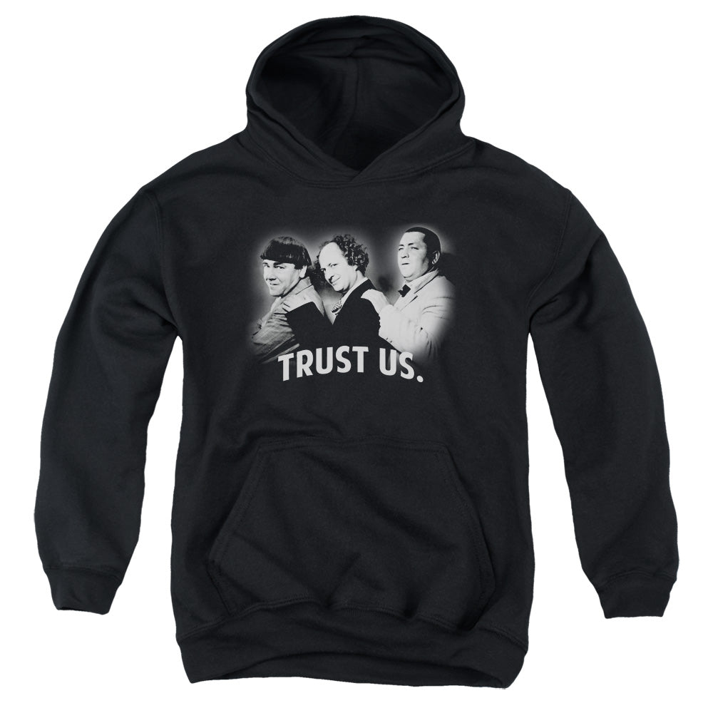 Three Stooges Kids Hoodie Trust Us Black Hoody