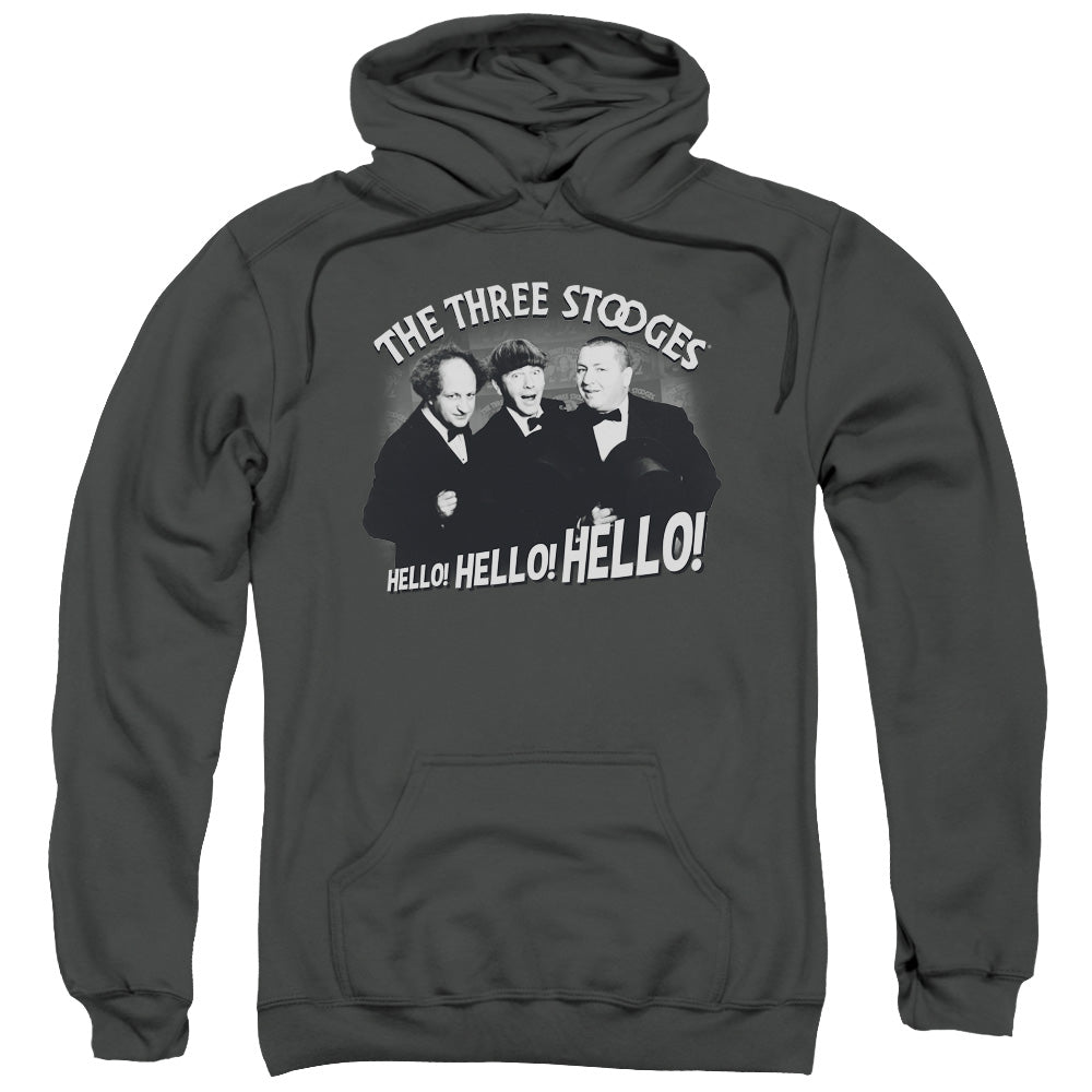 Three Stooges Hoodie Hello Hello Hello Charcoal Hoody