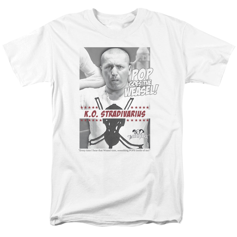 Three Stooges T-Shirt Pop Goes the Weasel White Tee