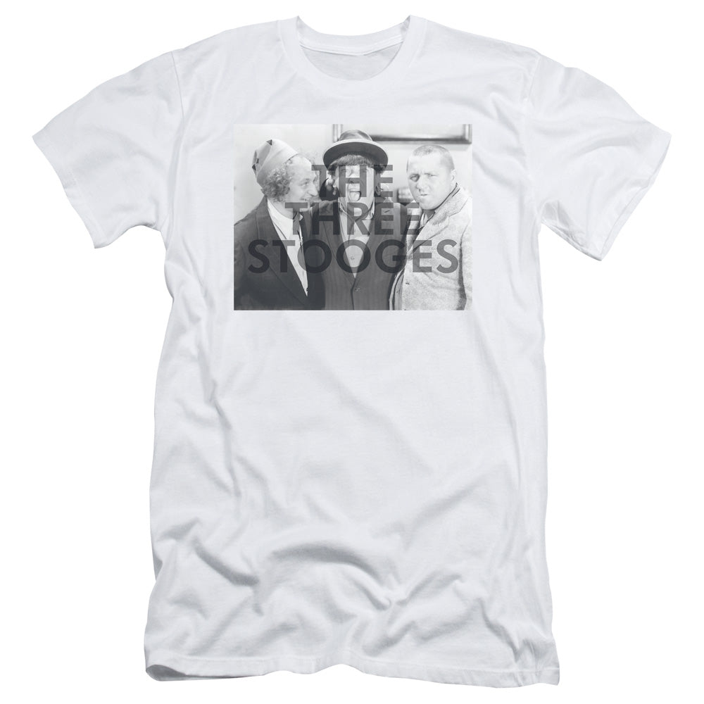 Three Stooges Slim Fit T-Shirt Watermark White Tee