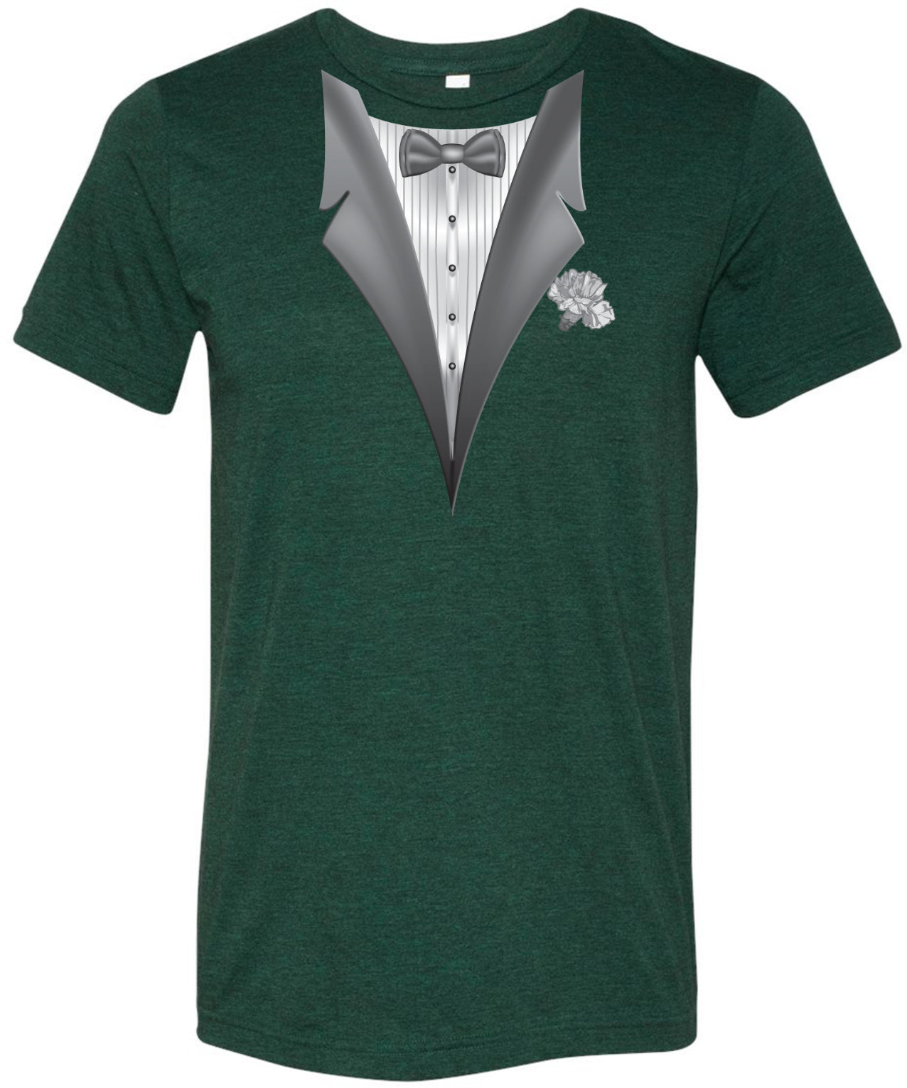 Tuxedo T-shirt White Flower Tri Blend Tee