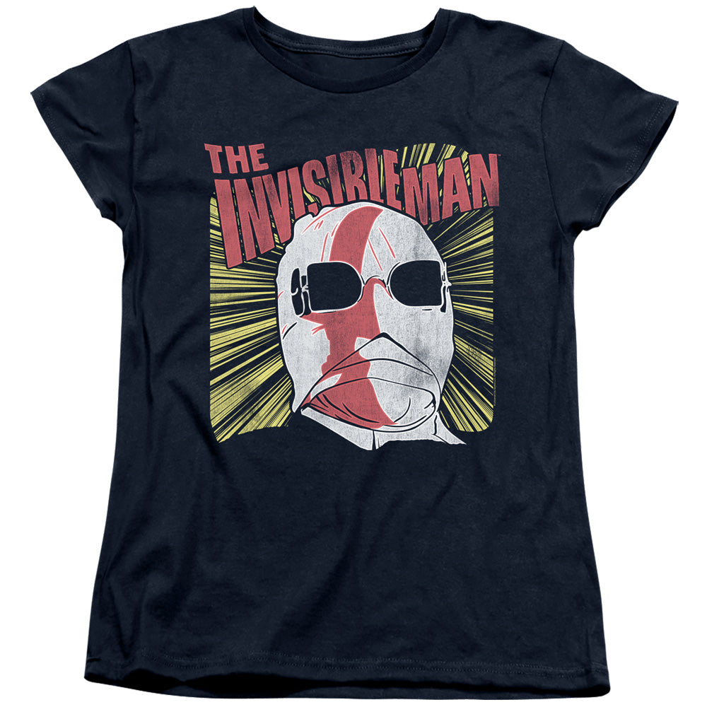 The Invisible Man Womens T-Shirt Vintage Portrait Navy Tee