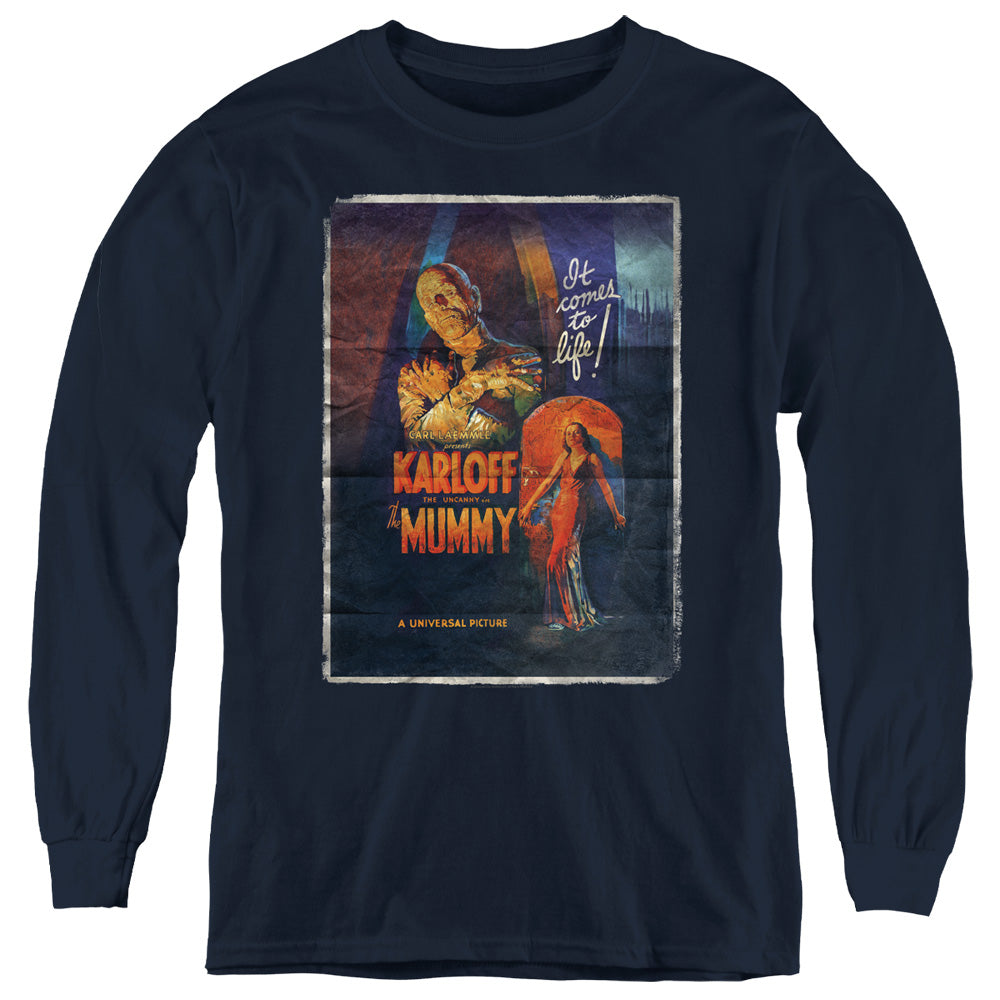 The Mummy Kids Long Sleeve Shirt Movie Poster Navy Tee