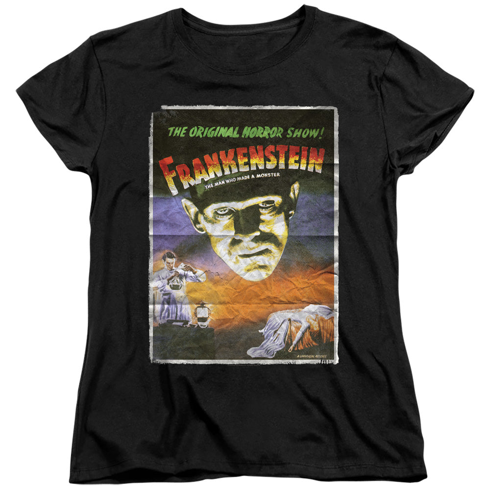 Frankenstein Womens T-Shirt Movie Poster Artwork Black Tee