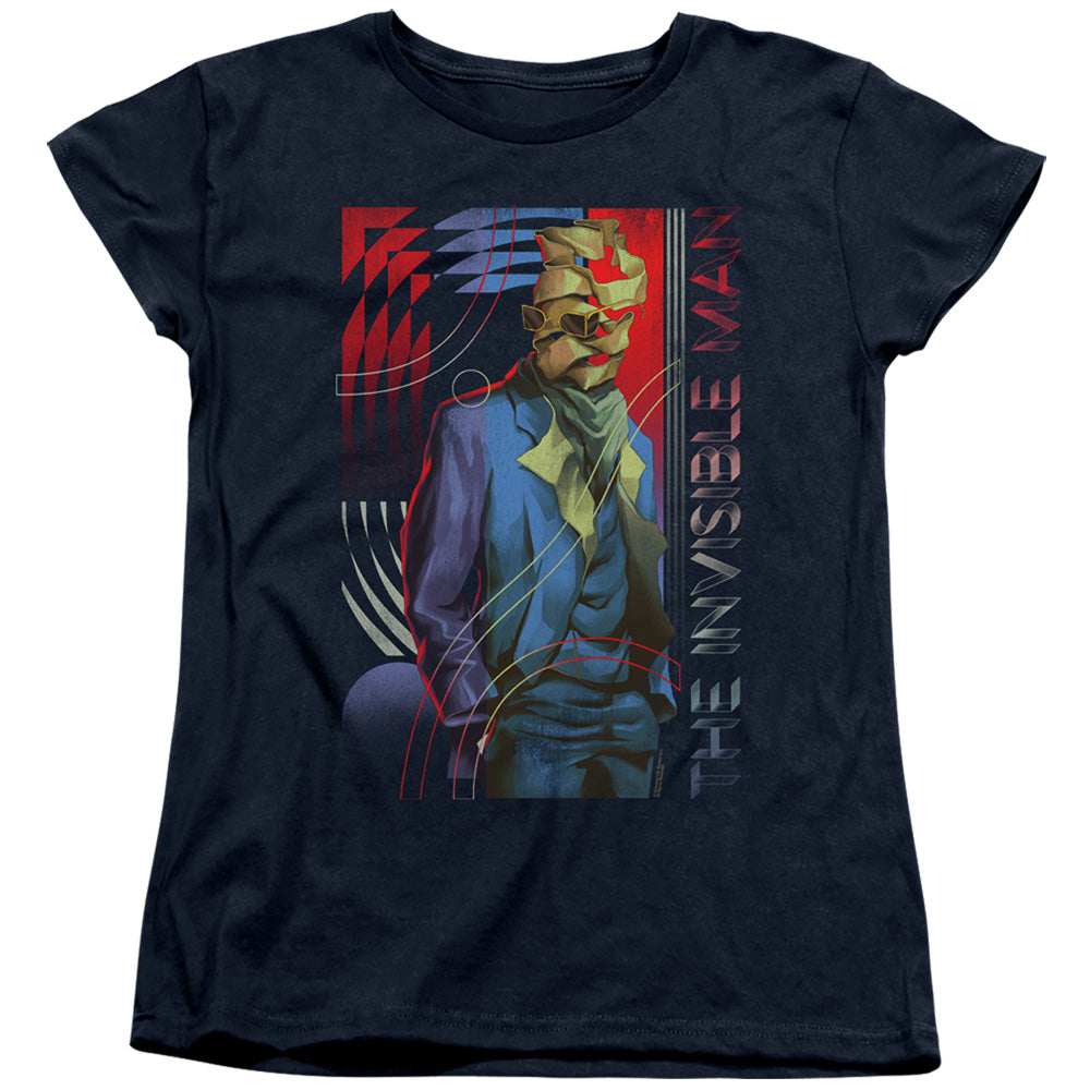 The Invisible Man Womens T-Shirt Colorful Photo Navy Tee