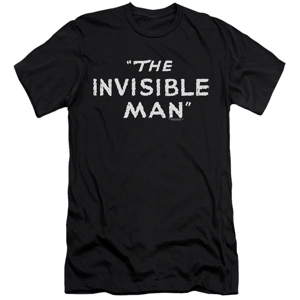 The Invisible Man Premium Canvas T-Shirt Vintage Title Text Black Tee