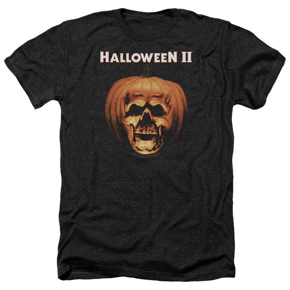 Halloween Heather T-Shirt Skull in Pumpkin Black Tee