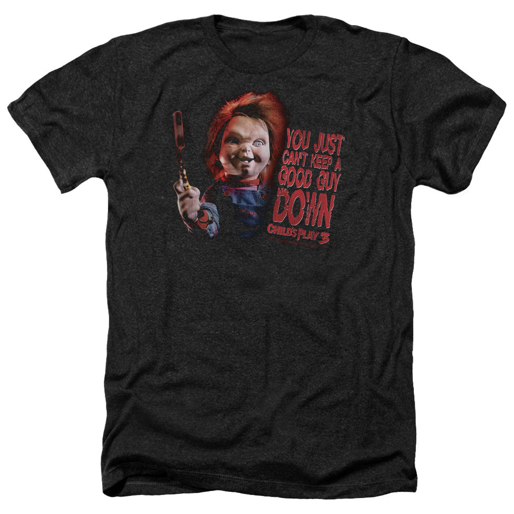 Childs Play Heather T-Shirt Can't Keep a Good Guy Down Black