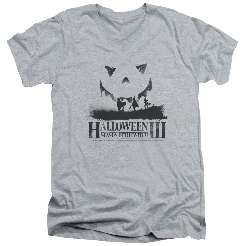 Halloween Slim Fit V-Neck T-Shirt Silhouette Athletic Heather Tee