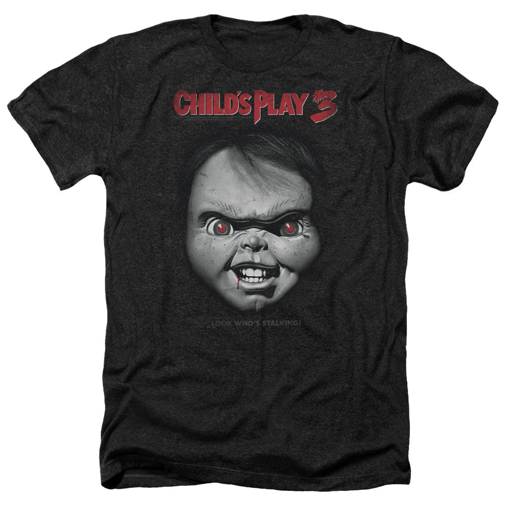 Childs Play Heather T-Shirt Chucky Look Whos Stalking Black Tee