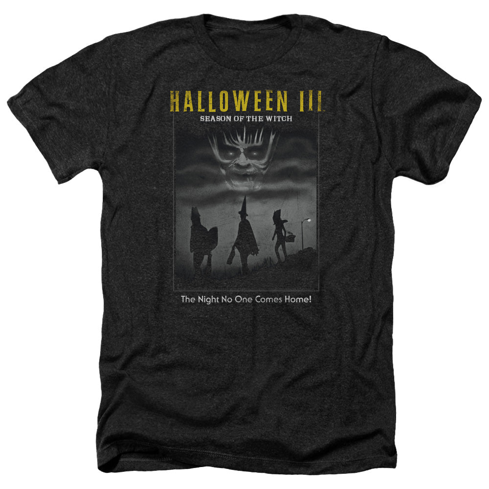 Halloween Heather T-Shirt Black and White Poster Black Tee