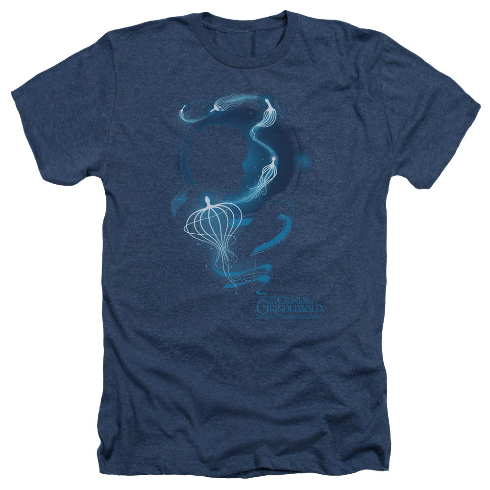 Fantastic Beasts 2 Heather T-Shirt Newt Silhouette Navy Tee