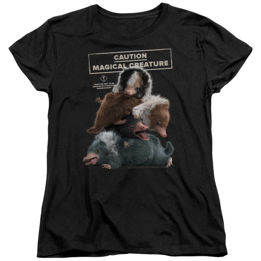 Fantastic Beasts 2 Womens T-Shirt Creature Pile Up Black Tee