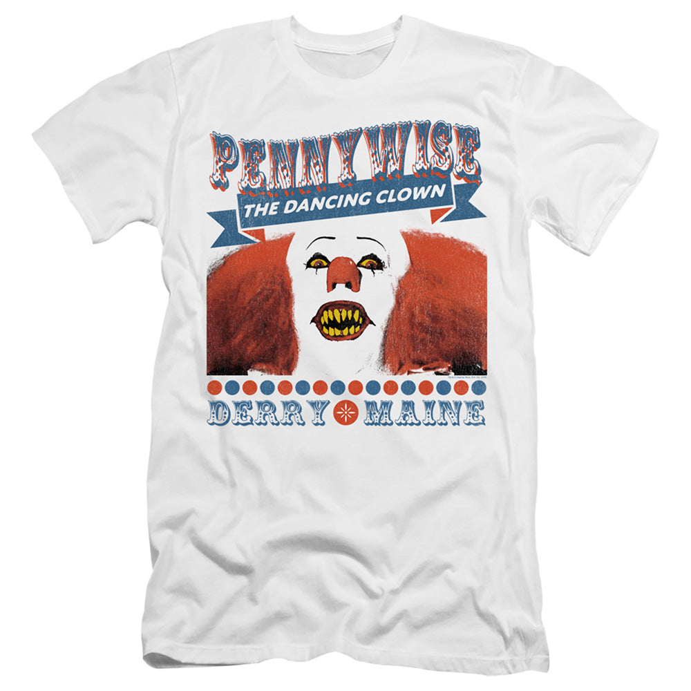 IT Movie Premium Canvas T-Shirt Pennywise The Dancing Clown White Tee