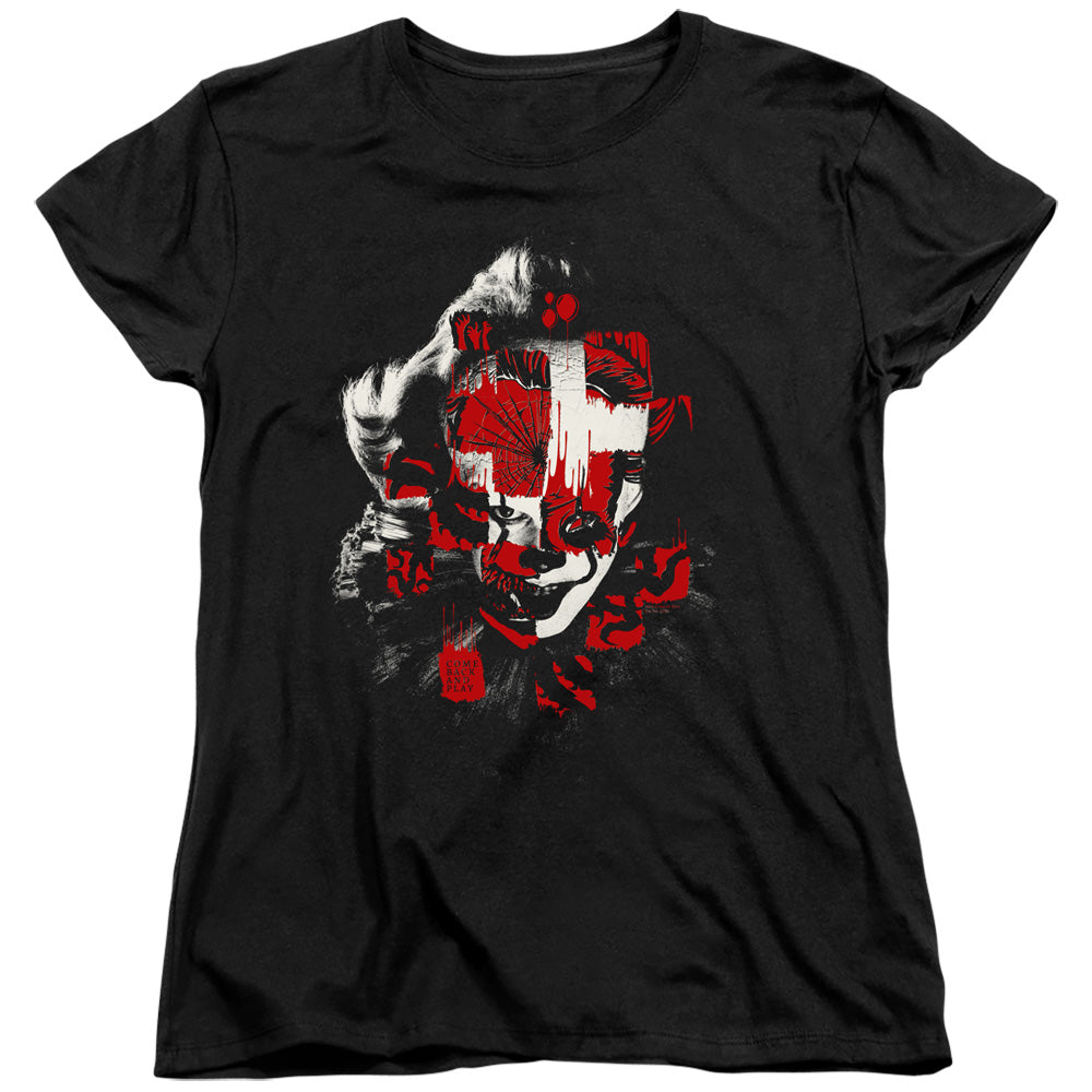 IT Chapter Two Womens T-Shirt Come Back and Play Black Tee