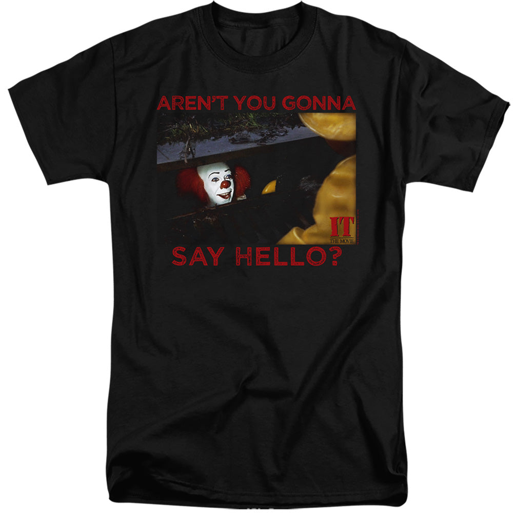 IT Movie Tall T-Shirt Say Hello Black Tee