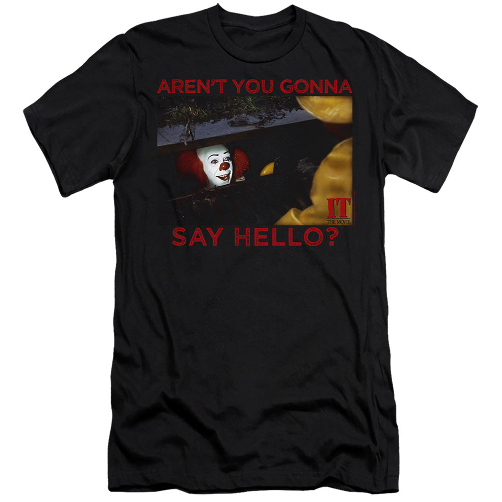 IT Movie Slim Fit T-Shirt Say Hello Black Tee