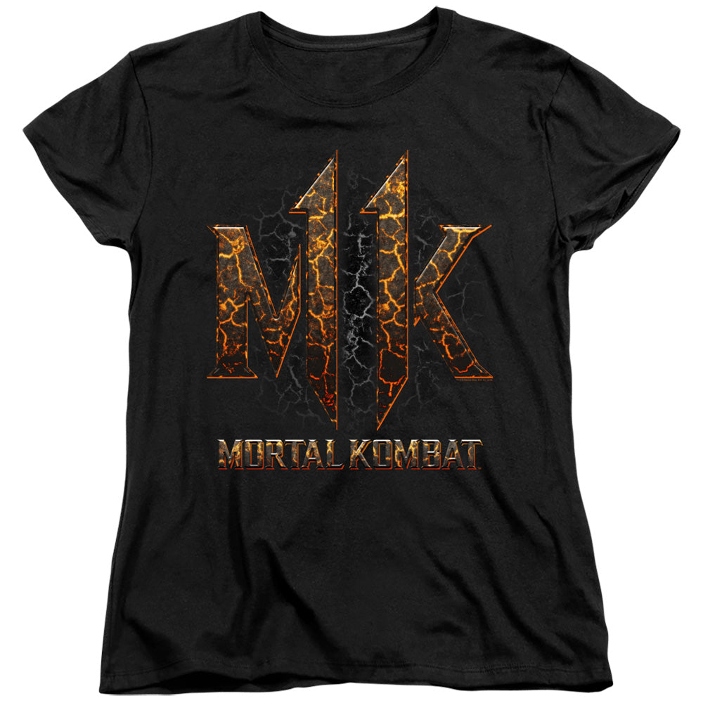 Mortal Kombat 11 Womens T-Shirt Lava Logo Black Tee