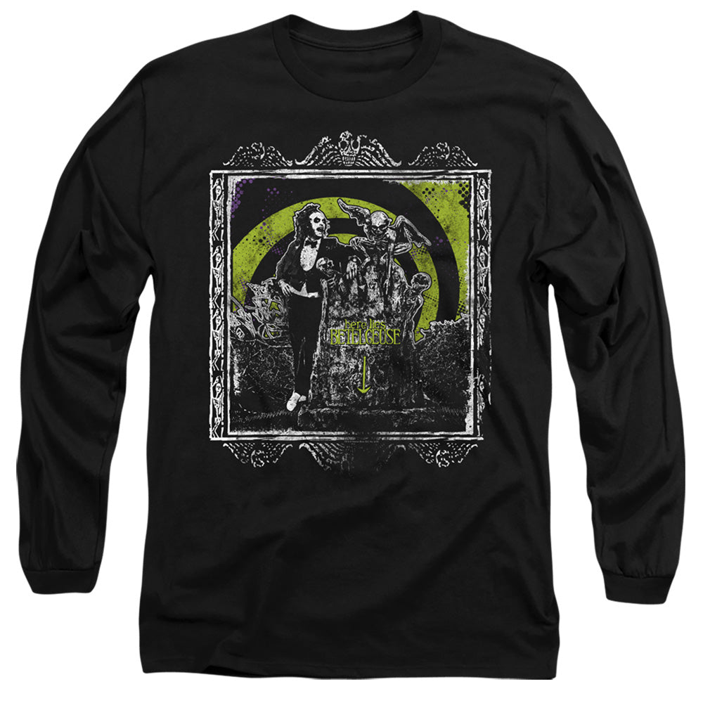 Beetlejuice Long Sleeve T-Shirt Here Lies Betelgeuse Black Tee