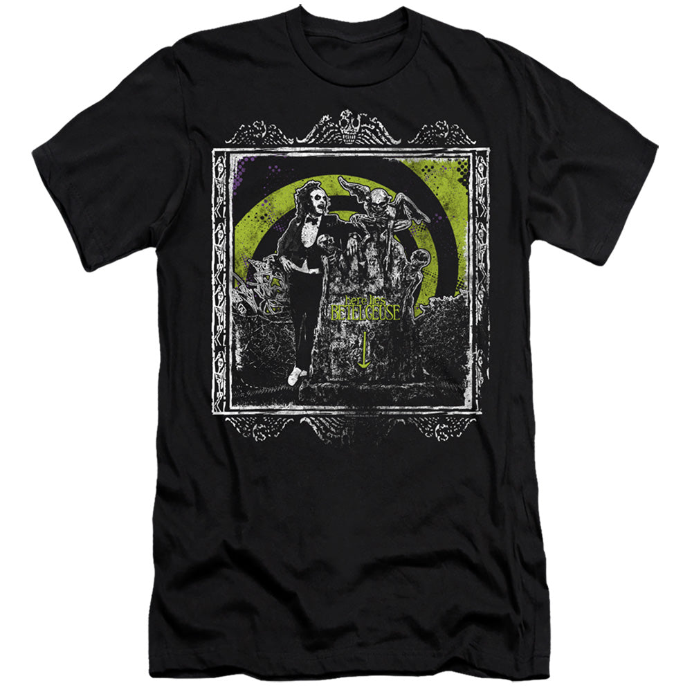 Beetlejuice Slim Fit T-Shirt Here Lies Betelgeuse Black Tee