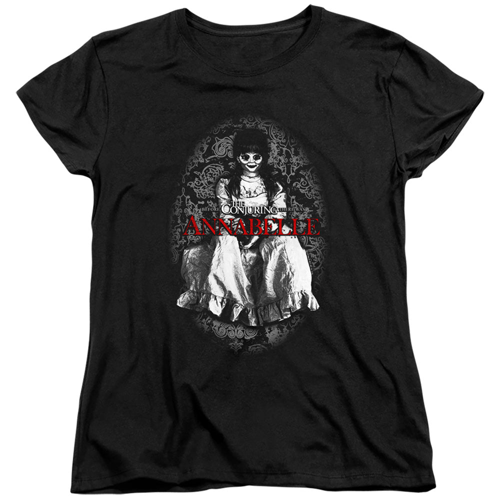 Annabelle Womens T-Shirt Doll Photo Black Tee