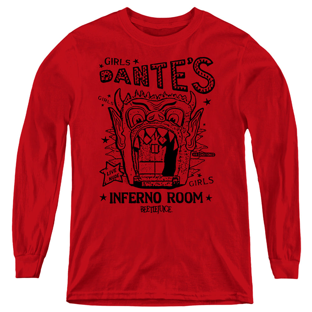 Beetlejuice Kids Long Sleeve Shirt Dantes Inferno Room Red Tee