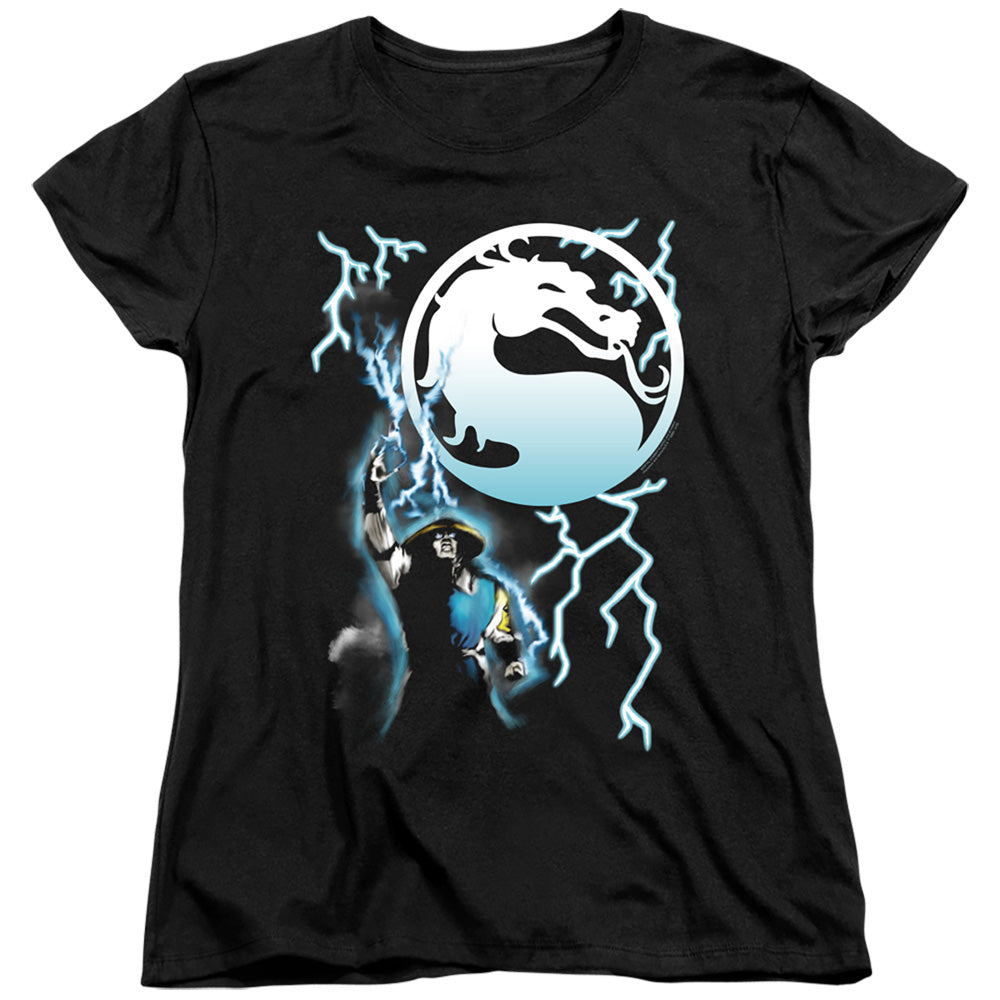 Mortal Kombat Klassic Womens T-Shirt Raiden Black Tee